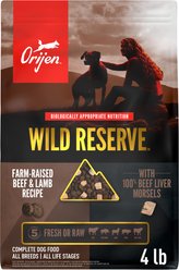 ORIJEN Wild Reserve Farm-Raised Beef & Lamb Dry Dog Food, 4-lb bag