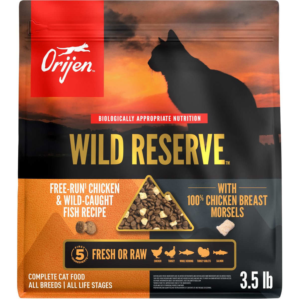 ORIJEN Wild Reserve Free-Run Chicken & Wild-Caught Fish Dry Cat Food, 3.5-lb bag