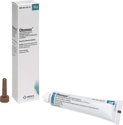 Show full view: Otomax (Gentamicin / Betamethasone / Clotrimazole) Otic Ointment for Dogs, 15-g slide 3 of 8