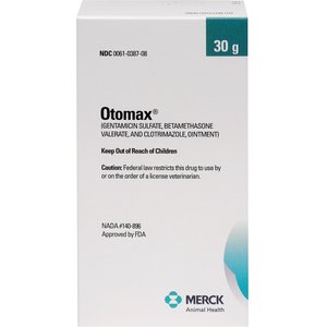 Otomax (Gentamicin / Betamethasone / Clotrimazole) Otic Ointment for Dogs, 30-g