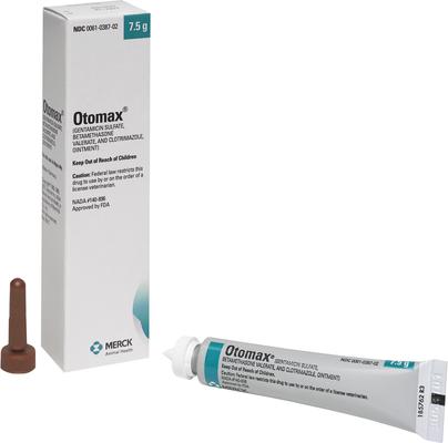 Show full view: Otomax (Gentamicin / Betamethasone / Clotrimazole) Otic Ointment for Dogs, 7.5-g slide 3 of 8