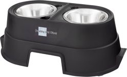 OurPets Comfort Elevated Dog & Cat Bowls, Black, 4-cup