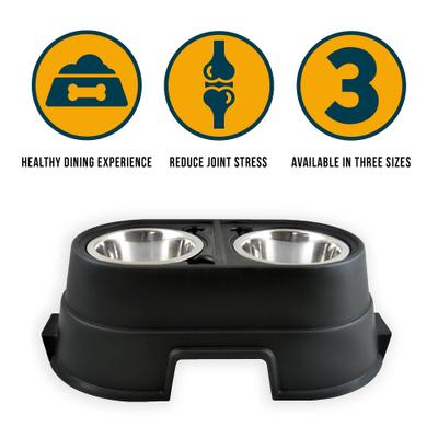 Show full view: OurPets Comfort Elevated Dog & Cat Bowls, Black, 4-cup slide 3 of 6
