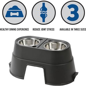 OurPets Comfort Elevated Dog & Cat Bowls, Black, 5.5-cup