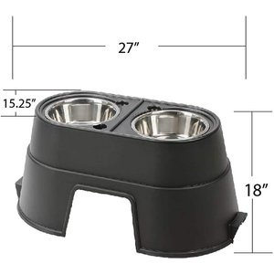OurPets Comfort Elevated Dog & Cat Bowls, Black, 5.5-cup