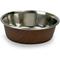 Show in main carousel: OurPets Durapet Non-Skid Woodgrain Stainless Steel Dog & Cat Bowl, Dark Brown, 4-cup slide 1 of 2