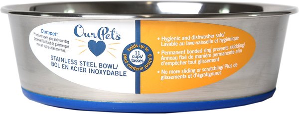 Show full view: OurPets Durapet Premium Rubber-Bonded Stainless Steel Bowl, Large, 11 cups slide 1 of 8