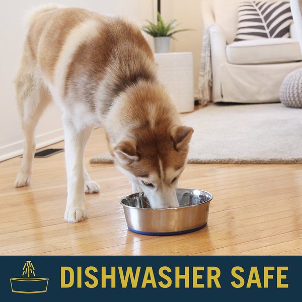 Show full view: OurPets Durapet Premium Rubber-Bonded Stainless Steel Bowl, Large, 11 cups slide 3 of 8