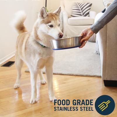 Show full view: OurPets Durapet Premium Rubber-Bonded Stainless Steel Bowl, Large, 11 cups slide 4 of 8