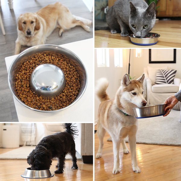 Show full view: OurPets Durapet Premium Rubber-Bonded Stainless Steel Bowl, Large, 11 cups slide 7 of 8