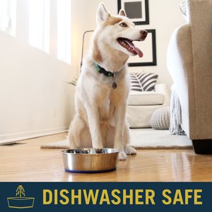 OurPets Durapet Premium Rubber-Bonded Stainless Steel Bowl, Medium, 7 cups