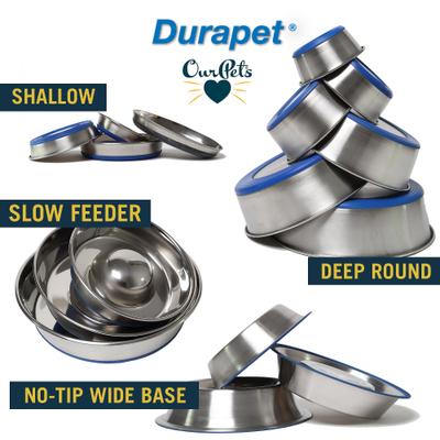 Show full view: OurPets Durapet Premium Rubber-Bonded Stainless Steel Bowl, X-Large, 13 cups slide 5 of 6