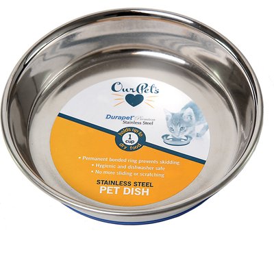OurPets OurPets Durapet Premium Stainless Steel Cat & Dog Bowl, Medium, 1 cup