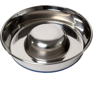 OurPets Durapet Premium Stainless Steel Slow-Feed Dog Bowl, Large, 8 cups
