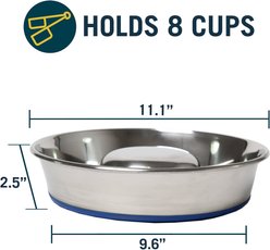 OurPets Durapet Premium Stainless Steel Slow-Feed Dog Bowl, Large, 8 cups slide 2 of 7