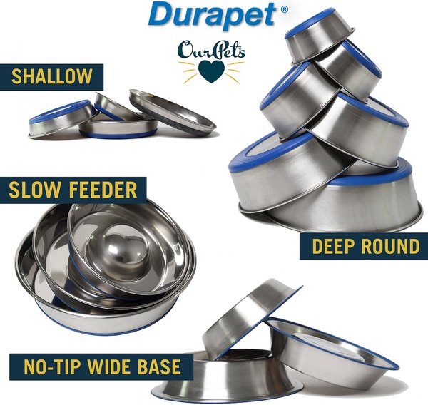 Show full view: OurPets Durapet Premium Stainless Steel Slow-Feed Dog Bowl, Medium, 5 cups slide 6 of 8