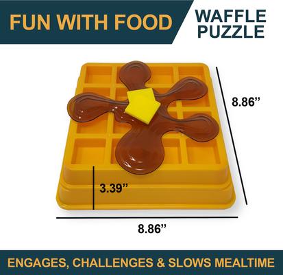 Show full view: OurPets Waffle Squeaky Treat Dispensing Puzzle Dog & Cat Toy slide 4 of 10
