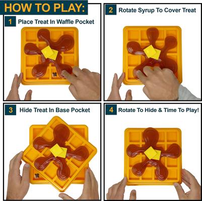 Show full view: OurPets Waffle Squeaky Treat Dispensing Puzzle Dog & Cat Toy slide 8 of 10