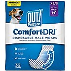 OUT! Disposable Male Dog Wraps, Extra Small/Small: 13 to 18-in waist, 32 count