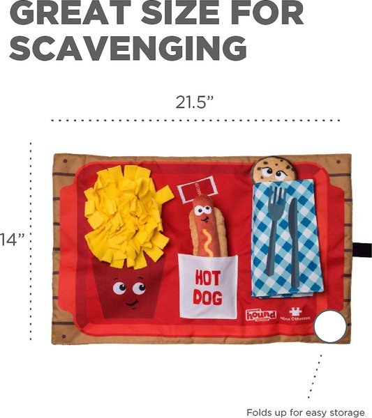 Outward Hound Activity Matz Fast Food Fun Game Plush Dog Toy