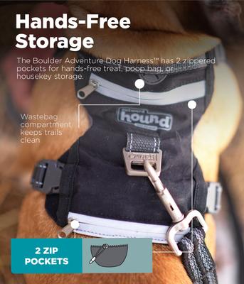 Show full view: Outward Hound Boulder Adventure Adjustable w/Pockets Dog Harness, Black, Small slide 5 of 8