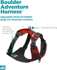 Outward Hound Boulder Adventure Adjustable w/Pockets Dog Harness, Red, Small slide 2 of 7