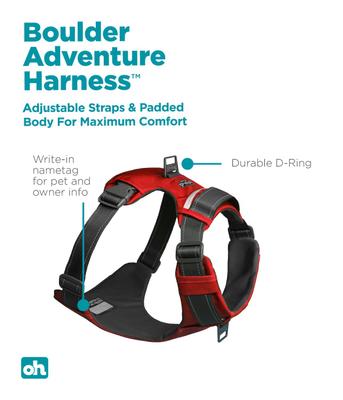 Show full view: Outward Hound Boulder Adventure Adjustable w/Pockets Dog Harness, Red, Small slide 2 of 8