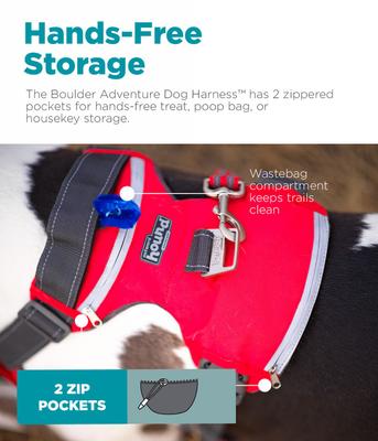 Show full view: Outward Hound Boulder Adventure Adjustable w/Pockets Dog Harness, Red, Small slide 5 of 8
