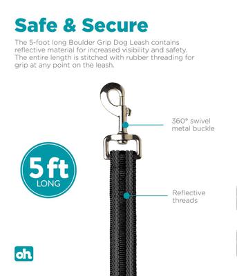 Show full view: Outward Hound Boulder Grip Reflective Dog Leash, Black slide 3 of 7