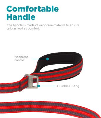 Show full view: Outward Hound Boulder Grip Reflective Dog Leash, Red slide 3 of 6