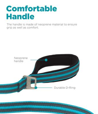 Show full view: Outward Hound Boulder Grip Reflective Dog Leash, Tourqouise slide 4 of 7