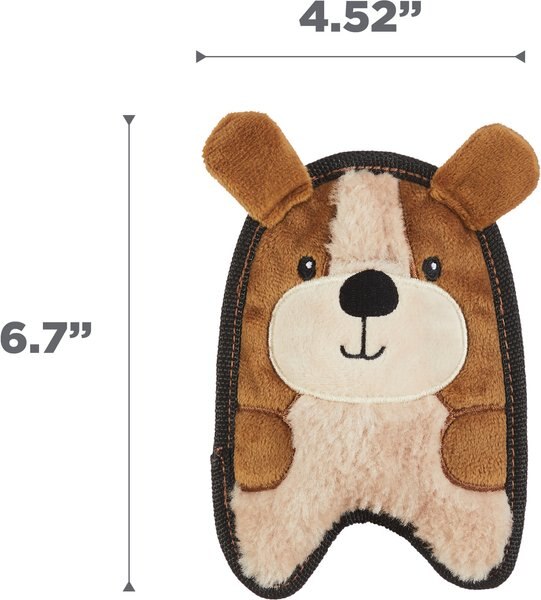 Outward Hound Durablez Puppy Tough Plush Dog Toy, Brown, X-Small
