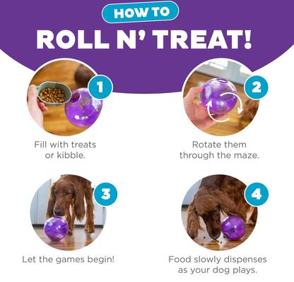 Show full view: Outward Hound Orbee-Tuff Mazee Interactive Treat Dispensing Puzzle Dog Toy, Purple slide 4 of 10