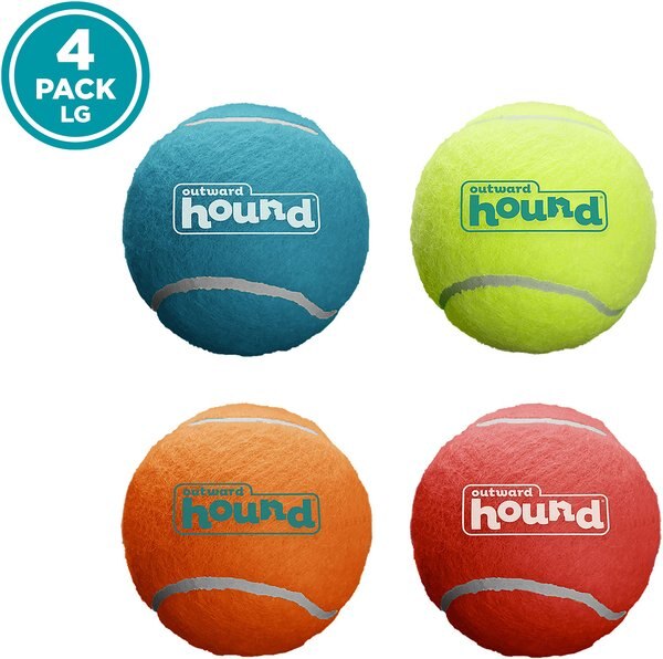 Outward Hound Squeaker Balls Large Dog Toys, 4 count