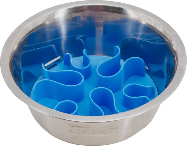 Outward Hound Stainless Steel Fun Slow Feeder Dog Bowl