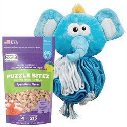 Outward Hound Stuff N' Snuffle Squeaky Snuffle Ball Puzzle Elephant Toy + Nina Ottosson by Outward Hound Peanut Butter Puzzle Bitez Training Dog Treat