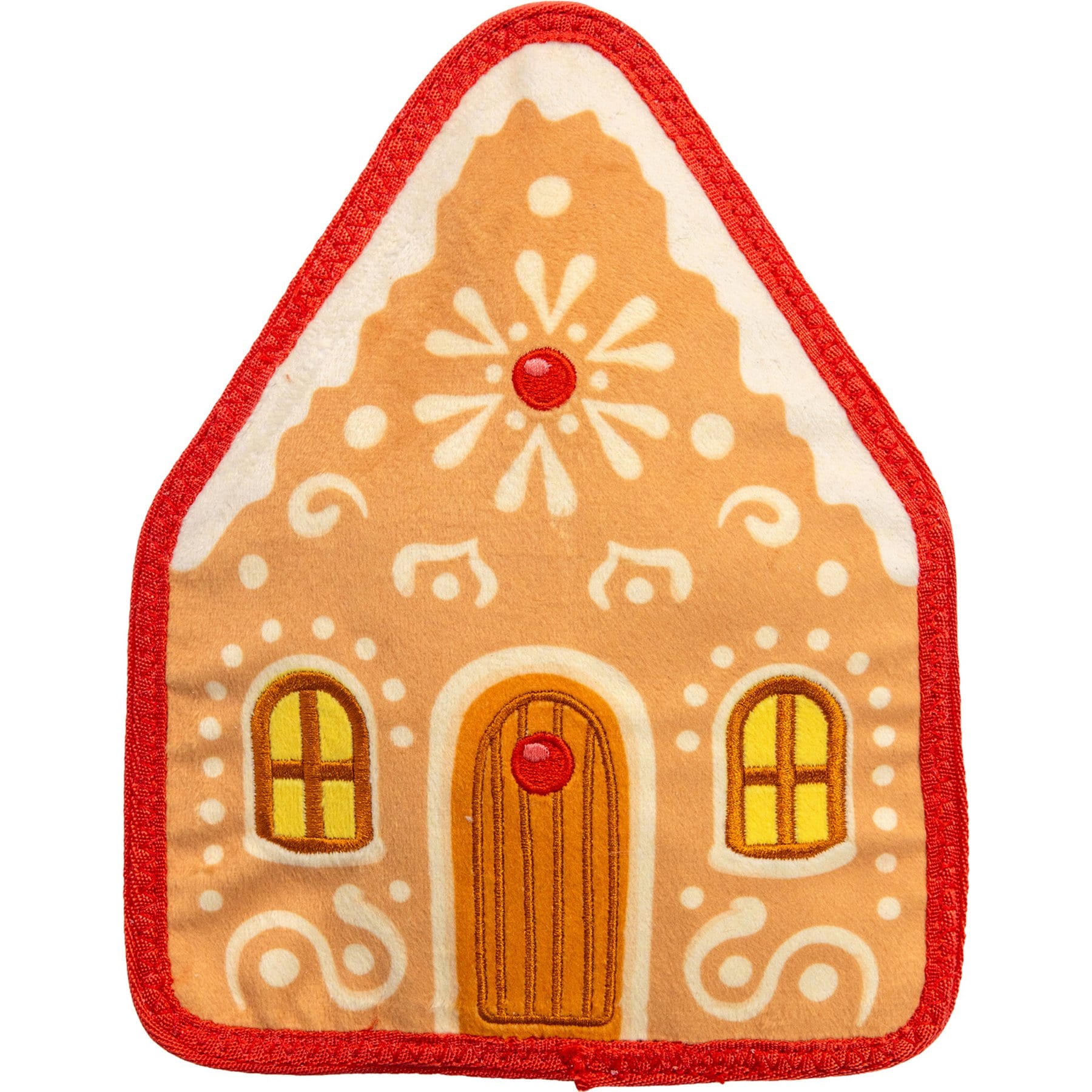 Outward Hound Tough Skinz Gingerbread House Chew Dog Toy, Brown, Medium