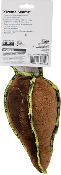 Outward Hound Xtreme Seamz Zebra Squeaky Plush Dog Toy