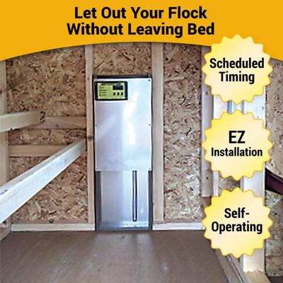 Show full view: OverEZ Automatic Chicken Coop Door Farm House Accessory slide 2 of 5