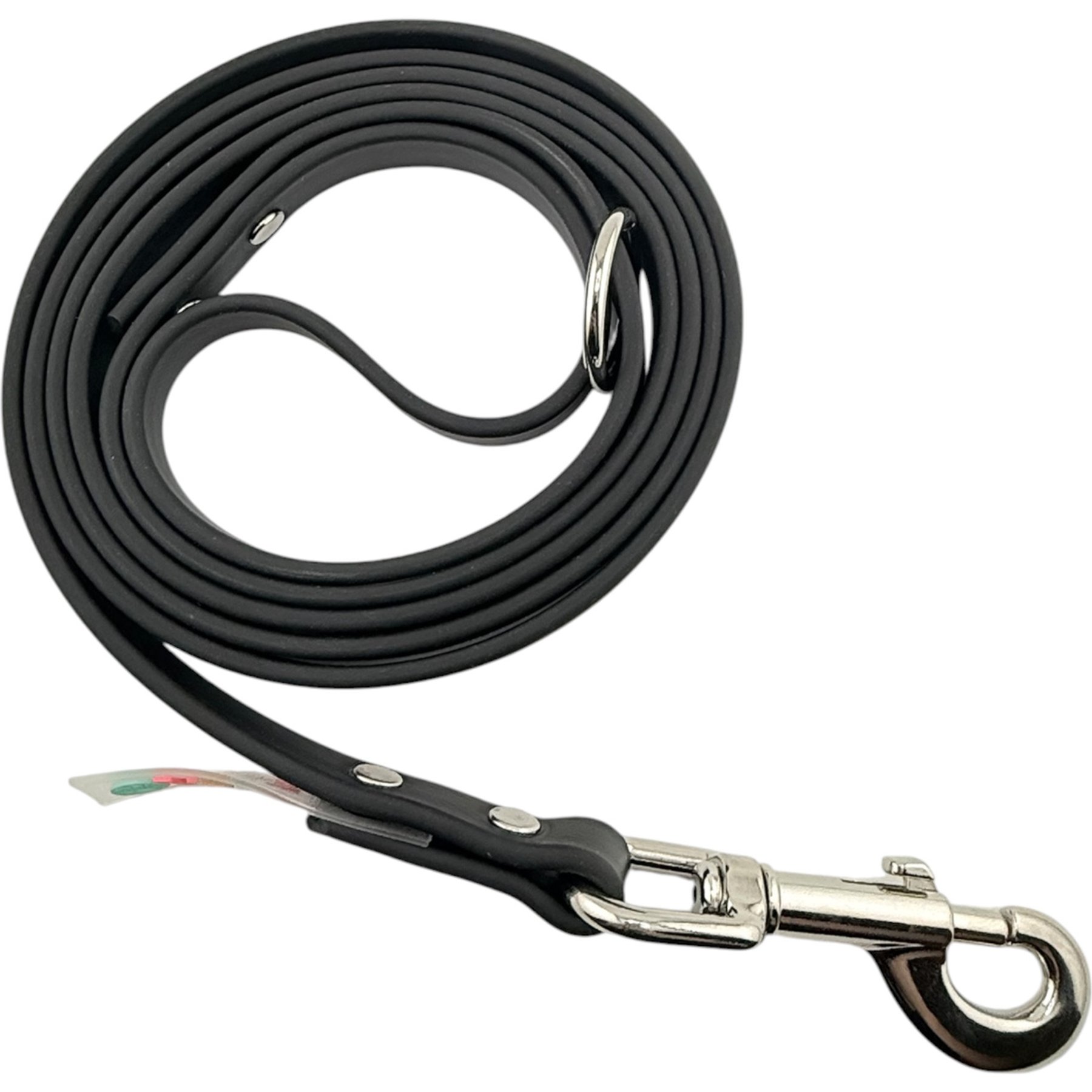 OVZLA Biothane Waterproof Durable Hardware Training & Daily Walks Outdoor Use Standard Dog Leash, Black, Large: 6-ft long, 5/8-in wide