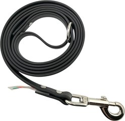 OVZLA Biothane Waterproof Durable Hardware Training & Daily Walks Outdoor Use Standard Dog Leash, Black, Medium: 4-ft long, 5/8-in wide