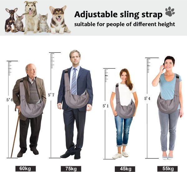 Show full view: Ownpets 10-15-lbs. Sling Dog & Cat Carrier, Grey slide 3 of 6
