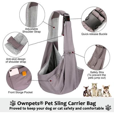 Show full view: Ownpets 10-15-lbs. Sling Dog & Cat Carrier, Grey slide 4 of 7
