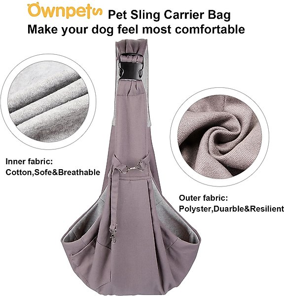 Show full view: Ownpets 10-15-lbs. Sling Dog & Cat Carrier, Grey slide 6 of 6