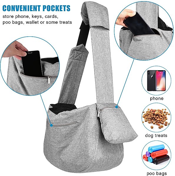 Show full view: Ownpets 10-25-lbs. Sling Dog & Cat Carrier, Grey slide 2 of 9