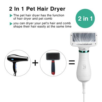 Show full view: Ownpets 2-in-1 Grooming Cat & Dog Hair Dryer with Slicker Brush slide 2 of 9