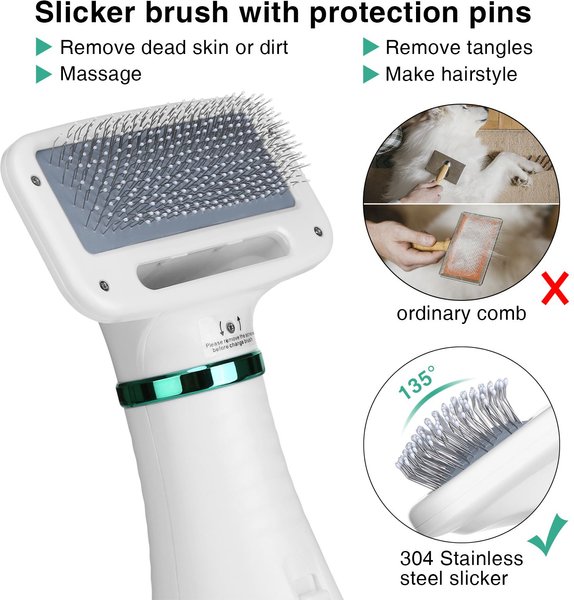 Show full view: Ownpets 2-in-1 Grooming Cat & Dog Hair Dryer with Slicker Brush slide 4 of 9