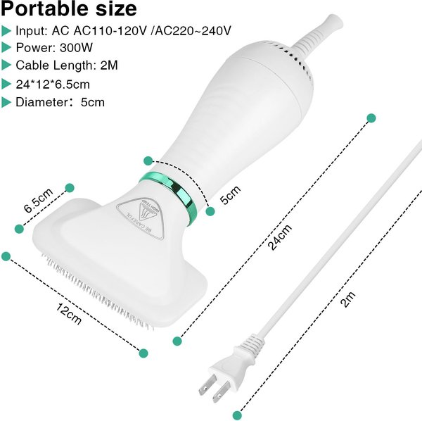 Show full view: Ownpets 2-in-1 Grooming Cat & Dog Hair Dryer with Slicker Brush slide 8 of 9