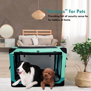 Ownpets 4-Door Collapsible Hard Sided Dog Crate, Jumbo