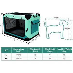 Ownpets 4-Door Collapsible Hard Sided Dog Crate, Jumbo